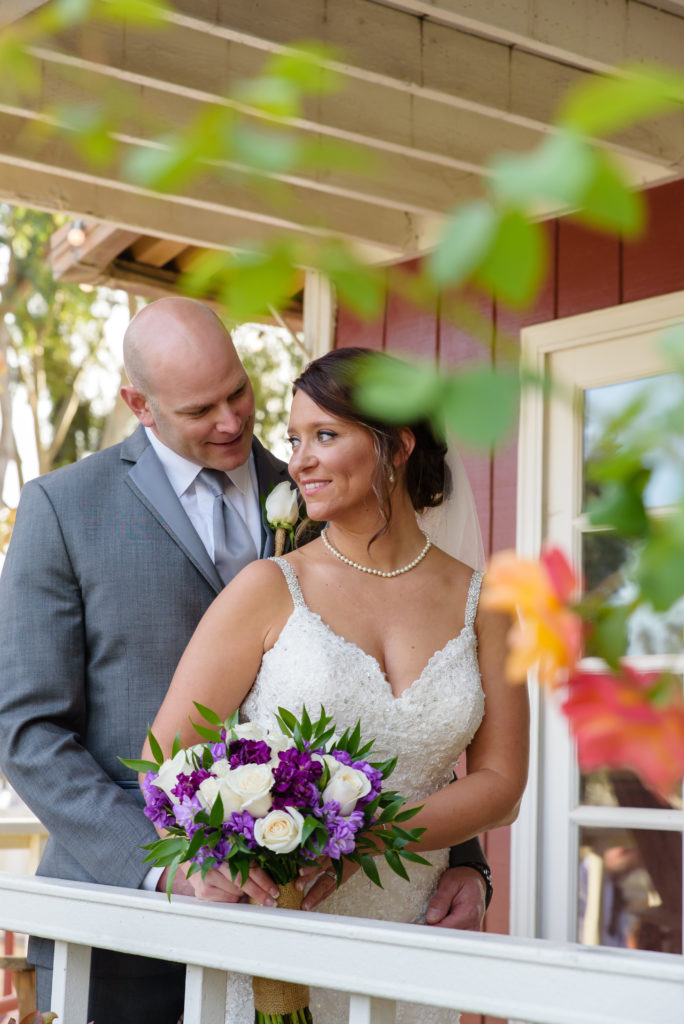 Wozniak_Wedding_155 Romantic Couple shot on the porch at The Red Horse Barn Wedding Venue